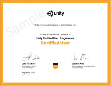 Unity Certified User (UCU)