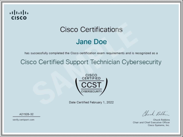 Cisco Certified Support Technician (CCST) Cybersecurity