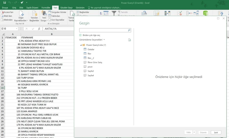 power query ile veri dönüştürme