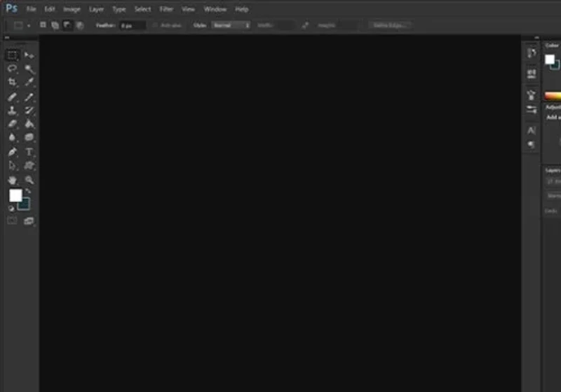 photoshop program arayüzü